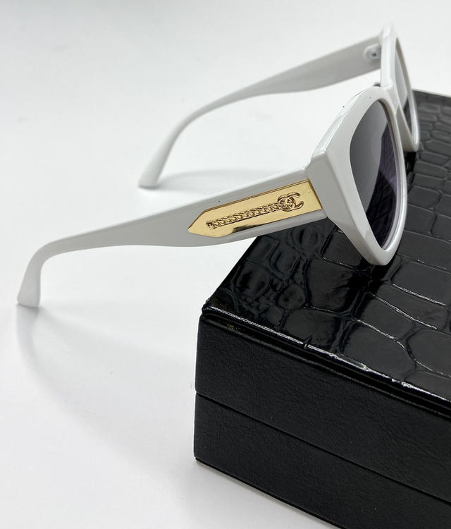 عینک آفتابی شنل چشم گربهای یووی 400 - سفید ساده