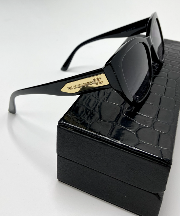 عینک آفتابی شنل چشم گربهای یووی 400 - مشکی براق