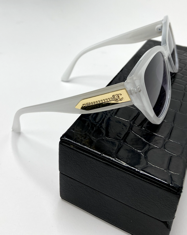 عینک آفتابی شنل چشم گربهای یووی 400 - سفید یخی